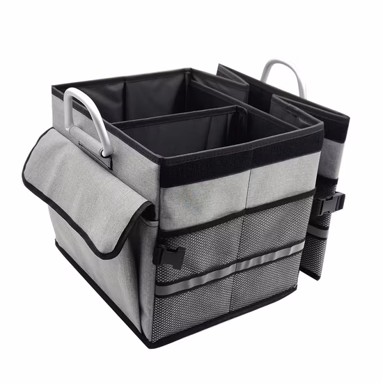 Golfbox Große Kapazität Greatbuy Zusammenklappbarer Schwarzer Verstellbarer Rücksitz-Stauraum Luxuriöse Smart-Taschenmatte Auto-Kofferraum-Organizer