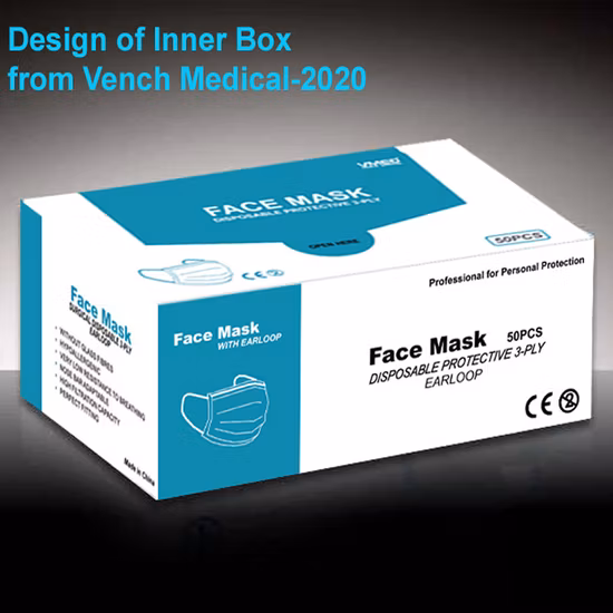 Schützende chirurgische medizinische Gesichtsmaske, Arztmaske, chirurgische Maske, Bfe95mask, Bfe99mask, 3